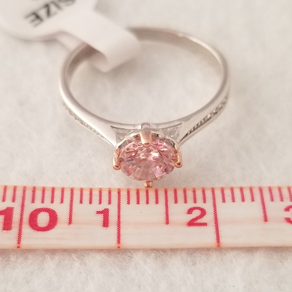 Sterling Silver 1ct Pink Solitaire - Picture 6 of 8